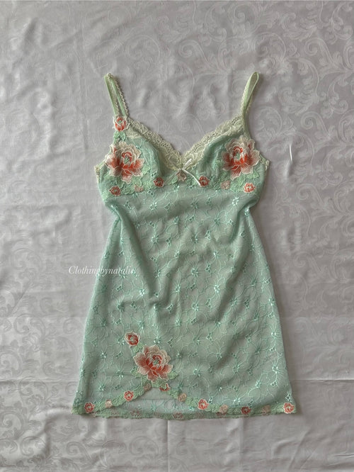 Sonore Mint Lace Slip Dress (S)