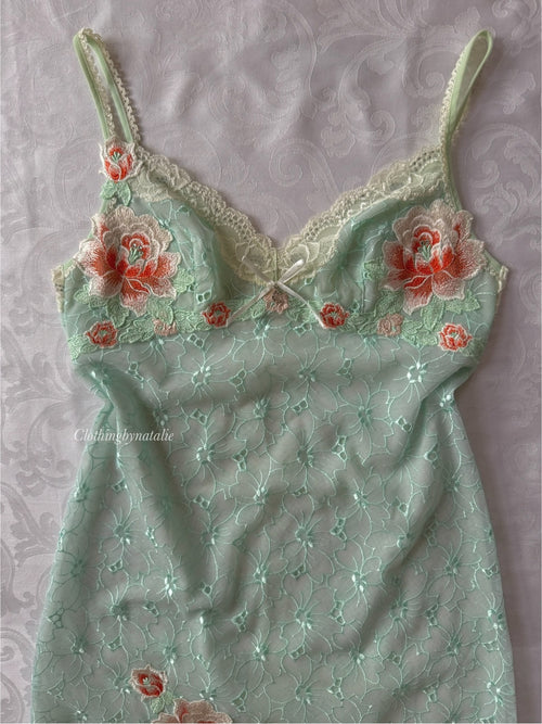 Sonore Mint Lace Slip Dress (S)