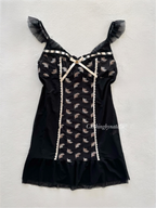 Fairy Black Lace Slip Size S