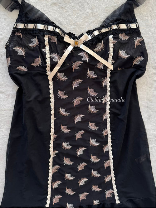 Fairy Black Lace Slip Size S