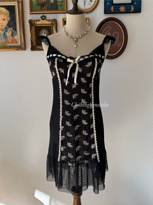 Fairy Black Lace Slip Size S