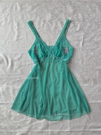 Green Mesh Floral Babydoll (S/M)