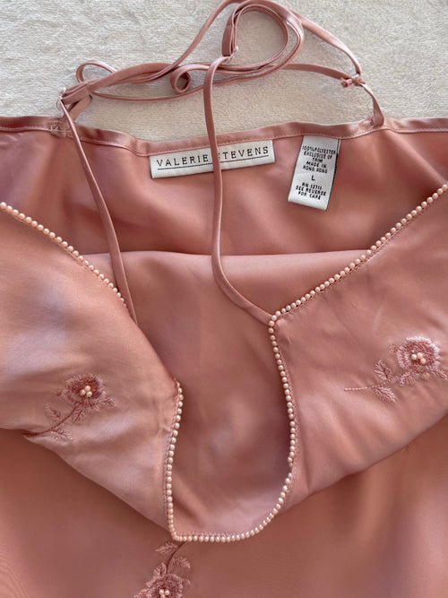 Valerie Stevens Brown Chiffon Satin Slip Size M