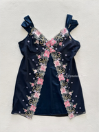 Floral Navy Nylon Mini Dress Size S