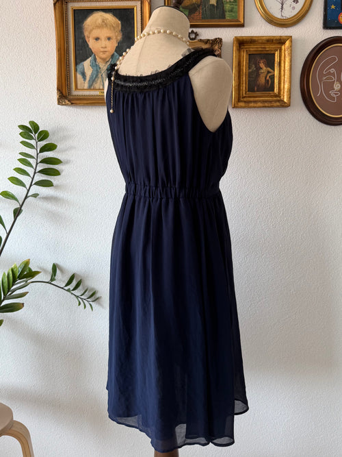 Whimsical Navy Babydoll Dress Size M