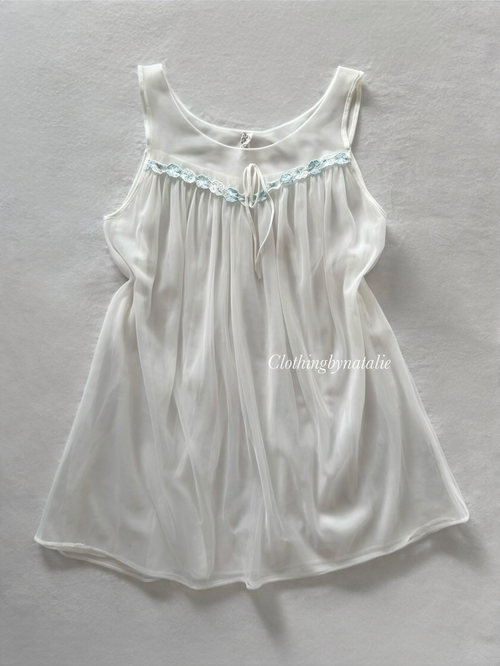 Vintage Sheer Chiffon Nightgown Size M