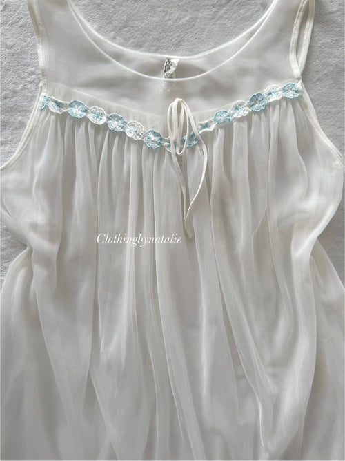 Vintage Sheer Chiffon Nightgown Size M