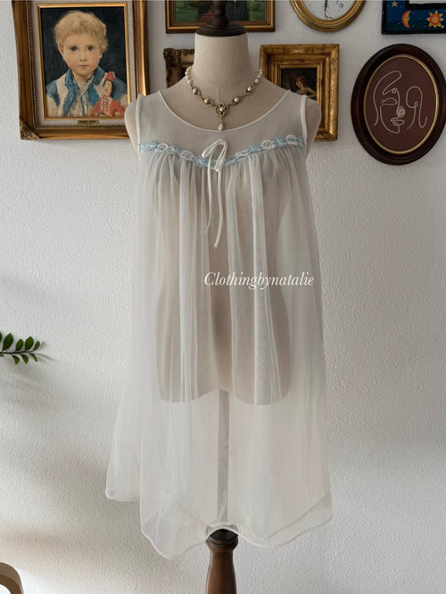 Vintage Sheer Chiffon Nightgown Size M