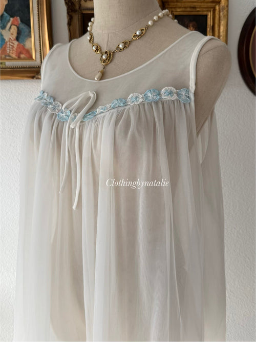 Vintage Sheer Chiffon Nightgown Size M