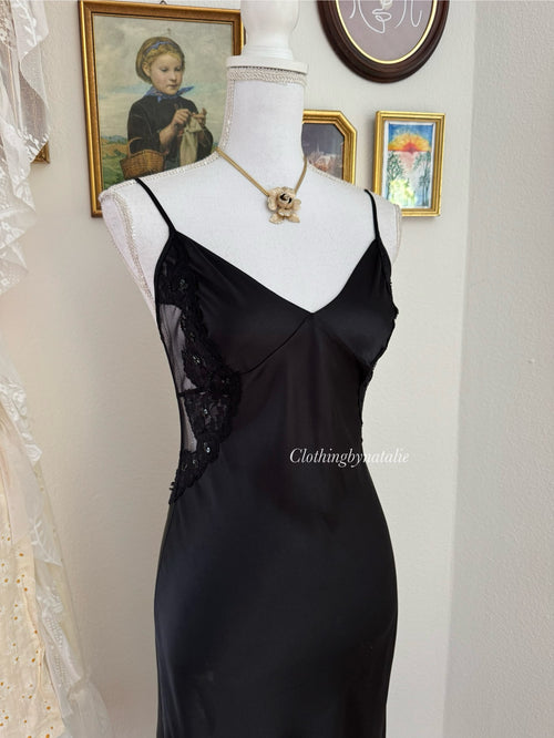 VS Black Sequin Maxi Dress (size S)