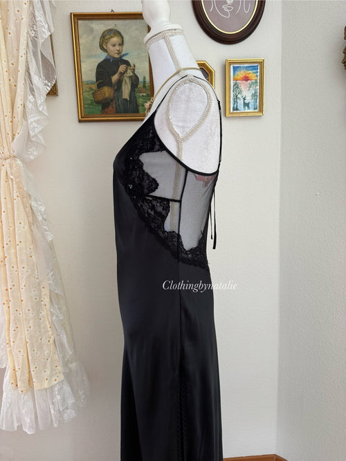VS Black Sequin Maxi Dress (size S)