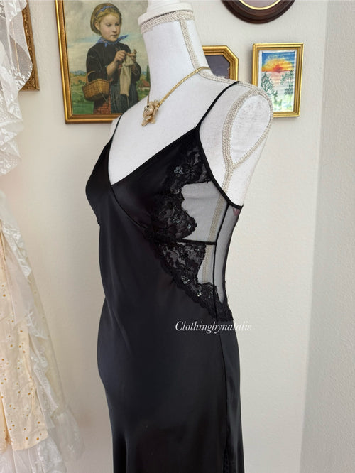 VS Black Sequin Maxi Dress (size S)