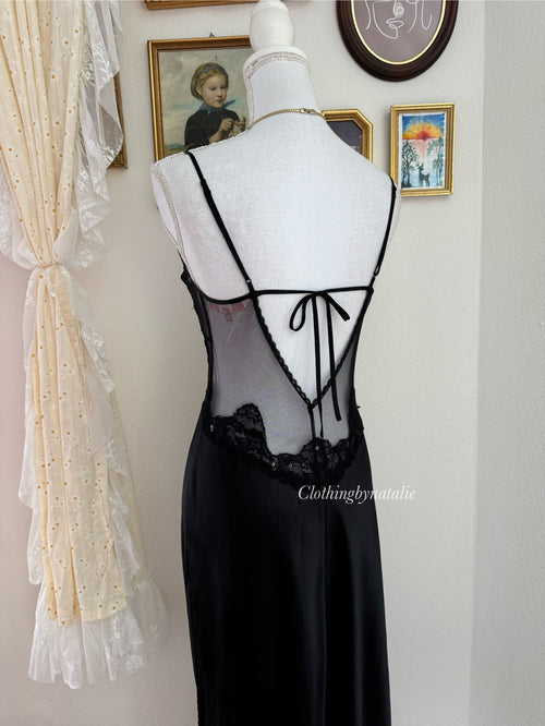 VS Black Sequin Maxi Dress (size S)