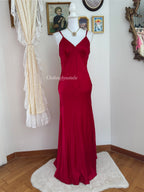 VS 100% Silk Red Maxi Dress (size M)