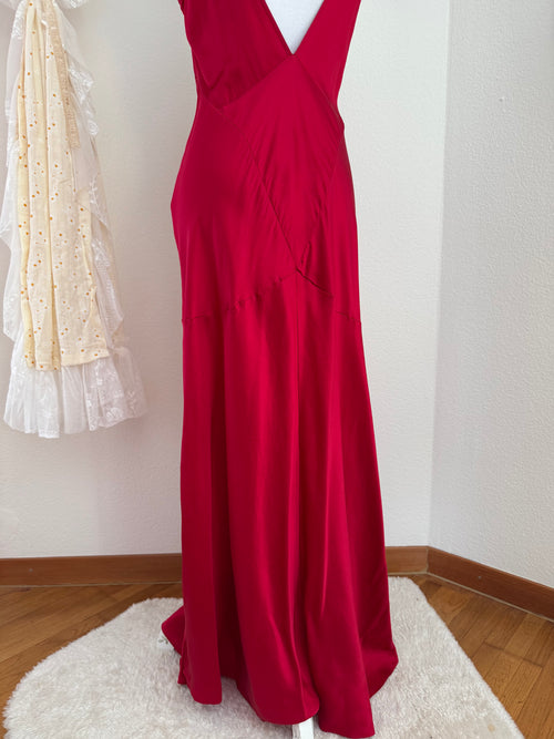VS 100% Silk Red Maxi Dress (size M)