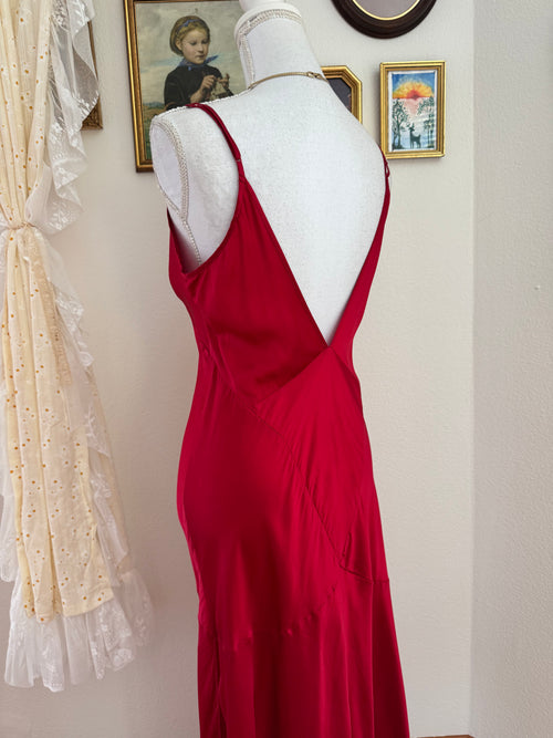 VS 100% Silk Red Maxi Dress (size M)