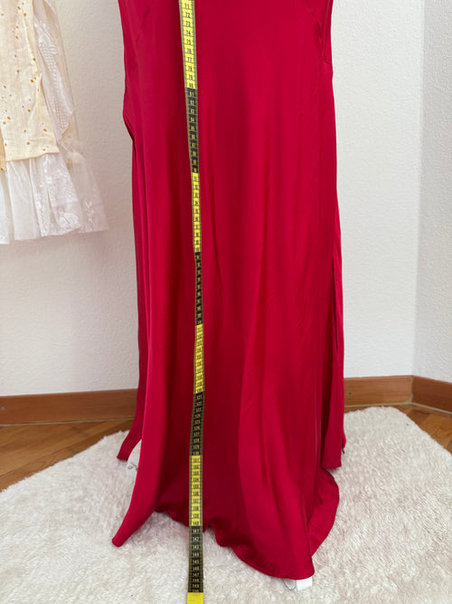 VS 100% Silk Red Maxi Dress (size M)