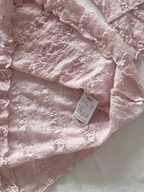 Stretchy Purple Lace Blouse Size S