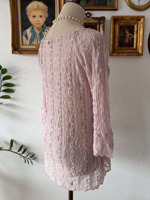 Stretchy Purple Lace Blouse Size S