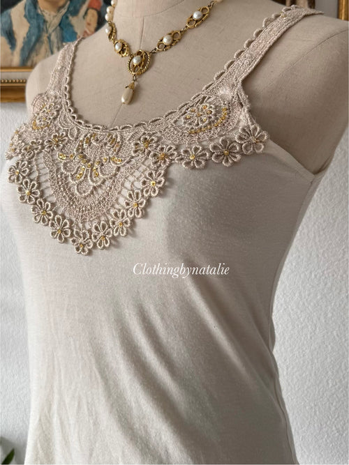 Cream Jersey Cami Size S