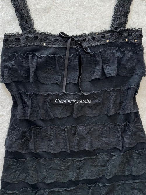 Black Ruffle Bodycon Dress Size S