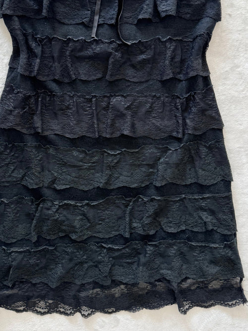 Black Ruffle Bodycon Dress Size S