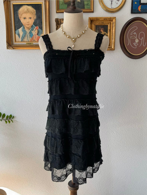 Black Ruffle Bodycon Dress Size S