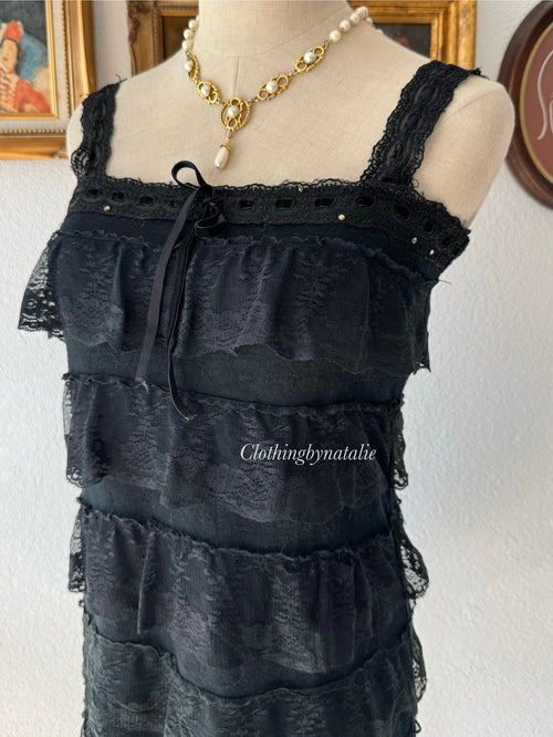 Black Ruffle Bodycon Dress Size S