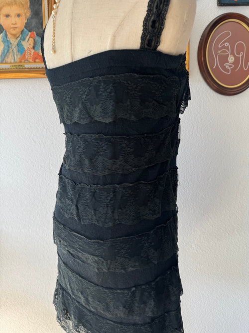 Black Ruffle Bodycon Dress Size S