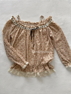 Coquette Knit Lace Blouse Size S