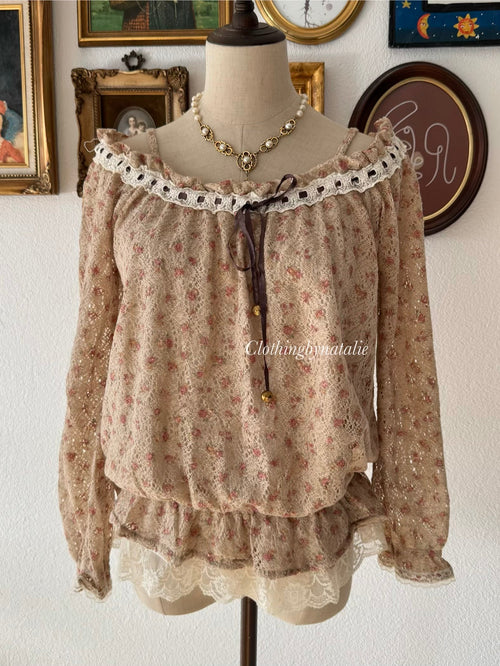 Coquette Knit Lace Blouse Size S