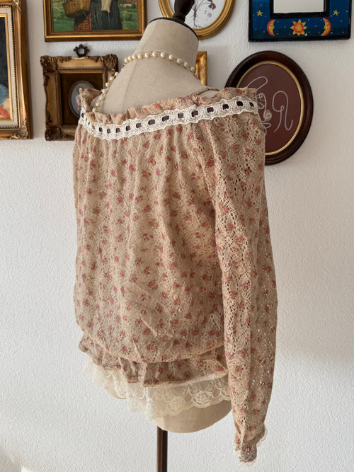 Coquette Knit Lace Blouse Size S