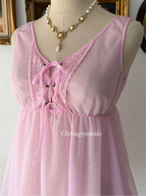 Vintage Lila Nylon Babydoll Size S/small M