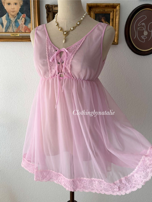 Vintage Lila Nylon Babydoll Size S/small M
