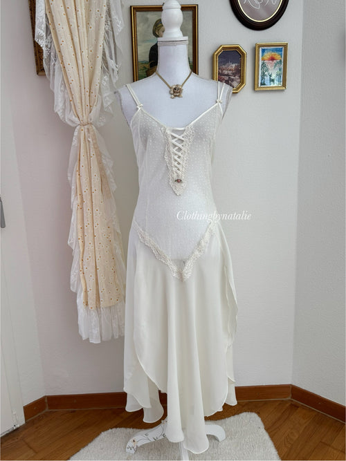 California Dynasty Pearl Chiffon Peignoir Set (size L)