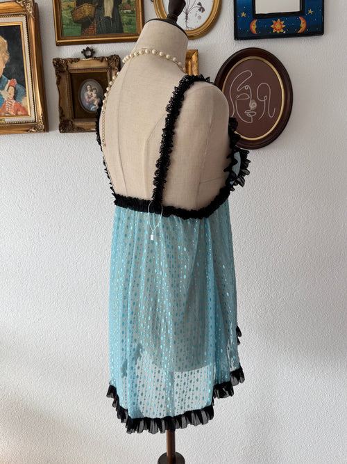Blue Mesh Babydoll Size M