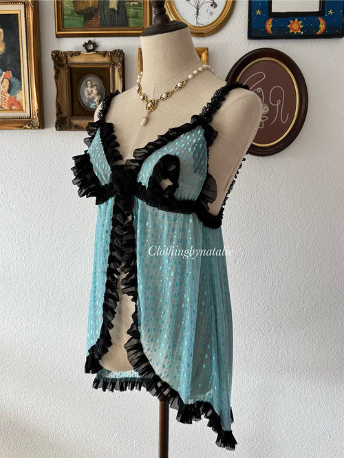 Blue Mesh Babydoll Size M