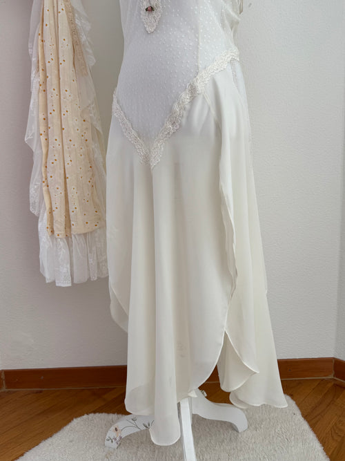 California Dynasty Pearl Chiffon Peignoir Set (size L)