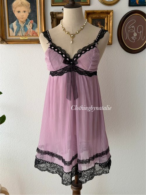 Black Lila Pleated Babydoll Size S/small M