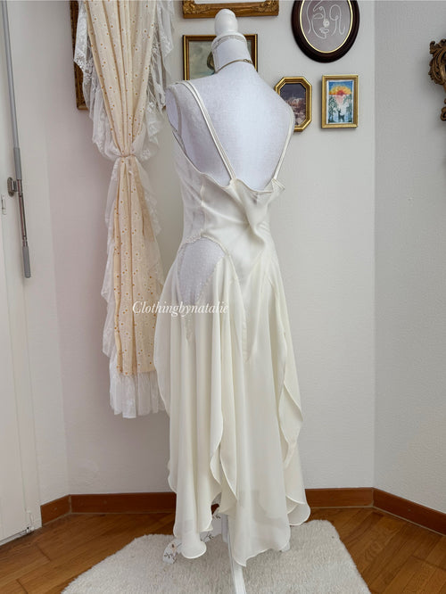 California Dynasty Pearl Chiffon Peignoir Set (size L)