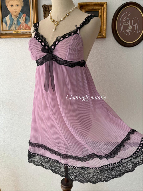 Black Lila Pleated Babydoll Size S/small M