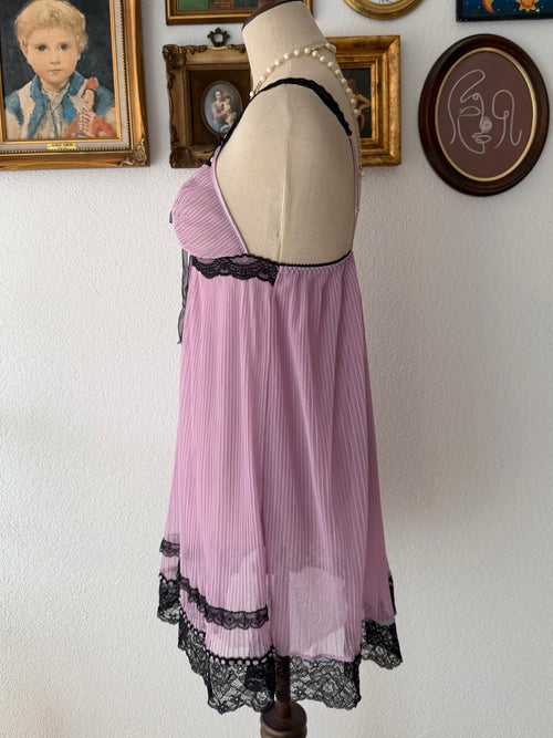 Black Lila Pleated Babydoll Size S/small M
