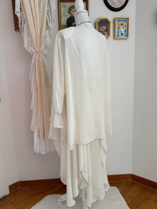 California Dynasty Pearl Chiffon Peignoir Set (size L)