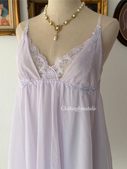 Purple Stretchy Mesh Babydoll Size M