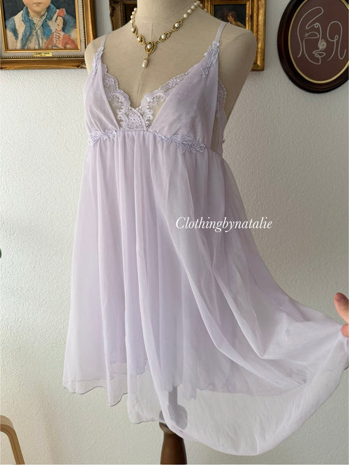 Purple Stretchy Mesh Babydoll Size M