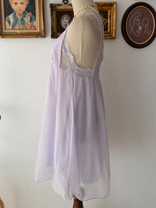 Purple Stretchy Mesh Babydoll Size M