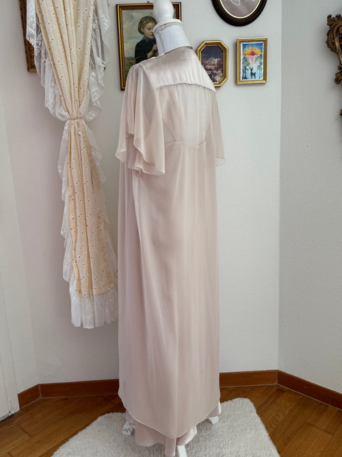 Just Flora Rose Gold Satin Peignoir Set (size M)
