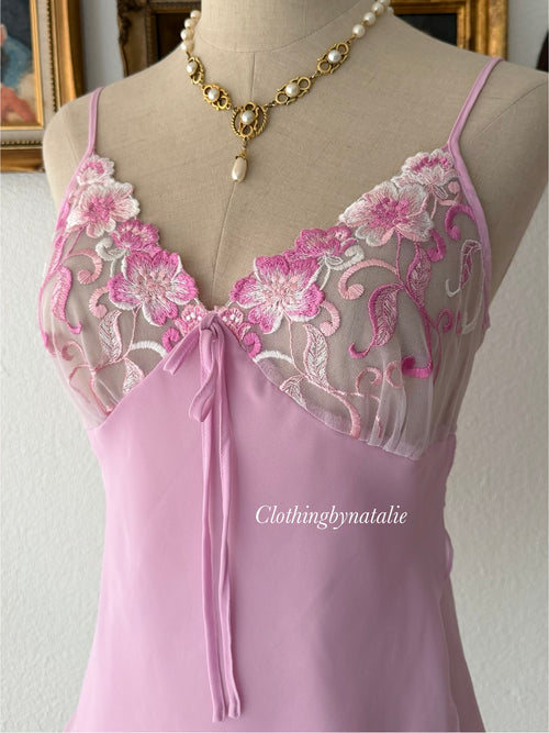 Lila Embroidery Chiffon Cami Size M
