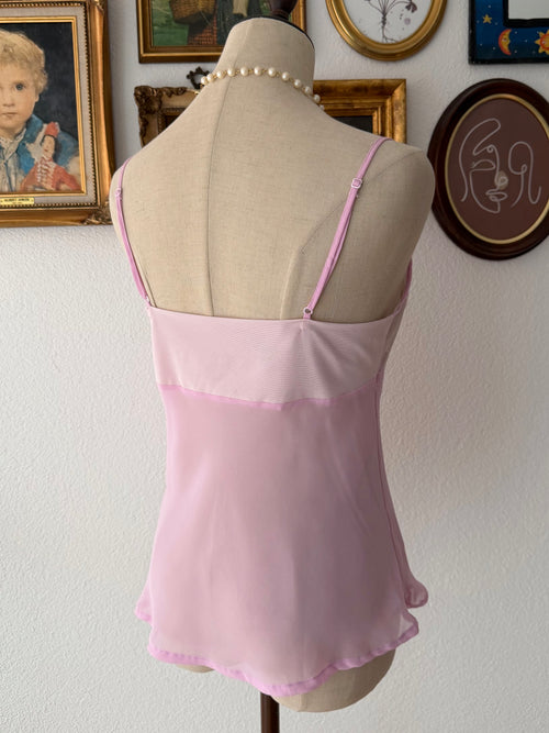 Lila Embroidery Chiffon Cami Size M