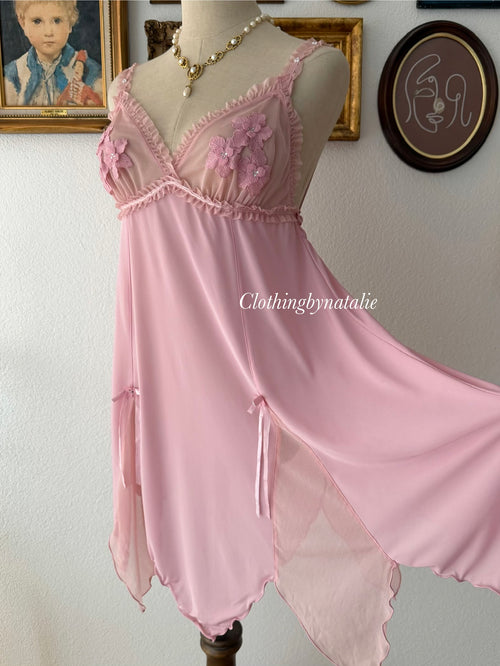 Lila Sheer Mesh Babydoll Size M
